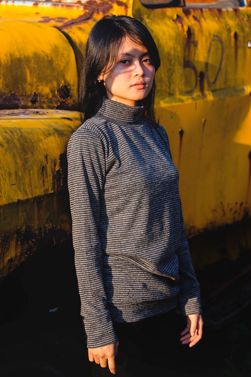 woman in black long-sleeved tee shirt